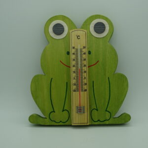 Thermomètre bois grenouille