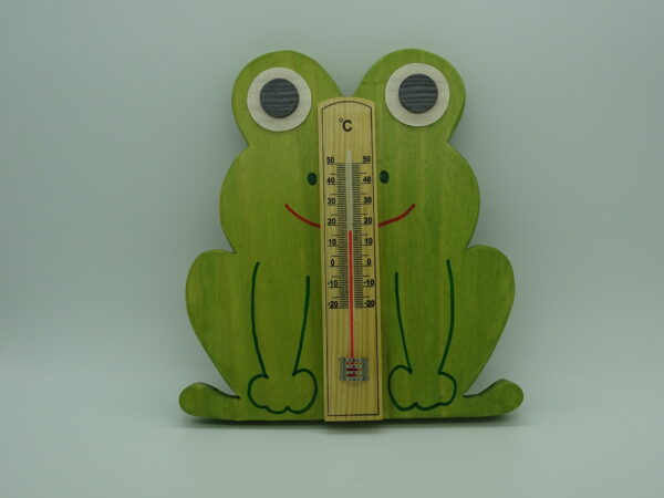 Thermomètre bois grenouille